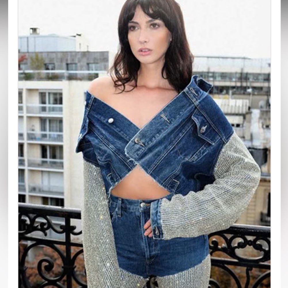 Death by dolls rhinestone denim Jacket as seen on Kylie Jenner